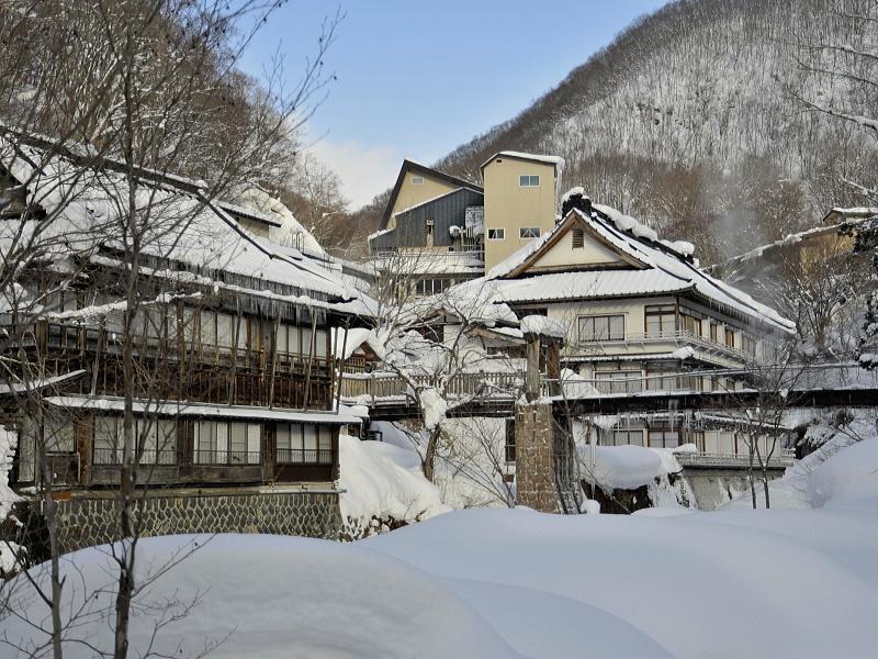 Готель Takaragawa Onsen Ousenkaku Мінакамі Екстер'єр фото